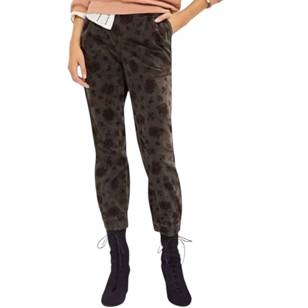 Women's High-Waisted Floral Print Jogger Pants